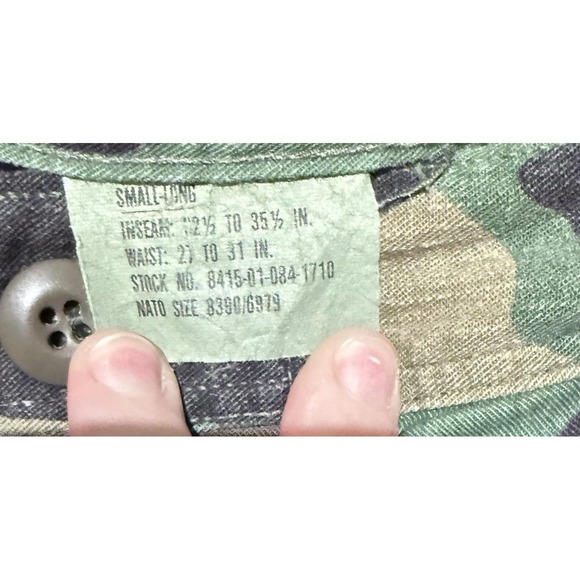 Vintage US Woodland Camo BDU Pants Mens Size 8 Military Combat 90s - Picture 3 of 3